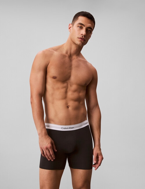 Calvin Klein Cotton Stretch Boxer Brief, 3-Pack, Black product photo View 03 L