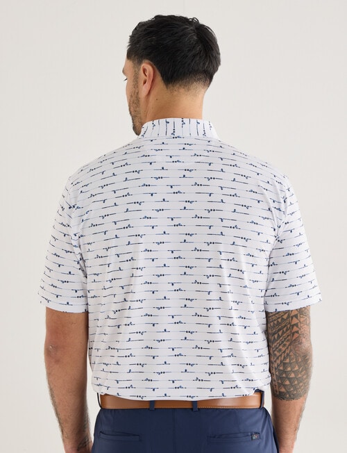 Greg Norman Gold Club Stripe Short Sleeve Polo Shirt, White product photo View 02 L