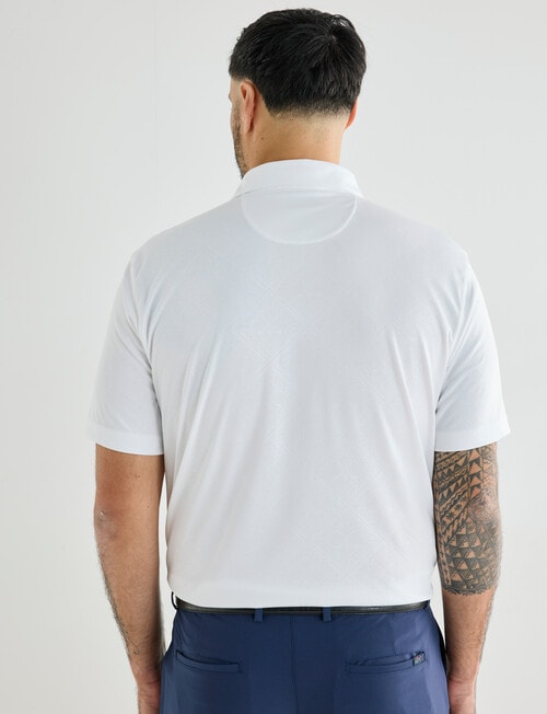 Greg Norman Bandana Short Sleeve Polo Shirt, White product photo View 02 L