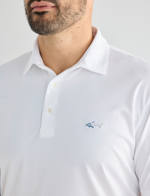 Greg Norman Bandana Short Sleeve Polo Shirt, White product photo View 04 L