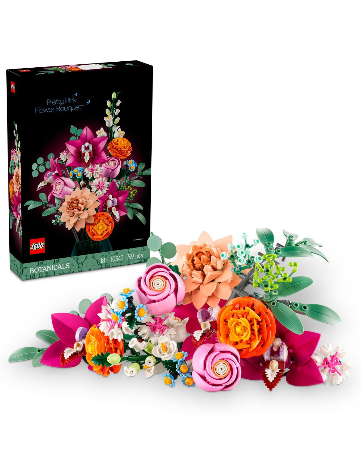 LEGO Botanicals Pretty Pink Flower Bouquet, 10342 Lego