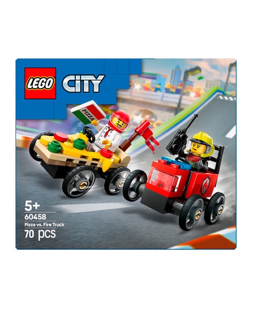 LEGO City Pizza vs. Fire Truck Race Car Pack, 60458 product photo View 02 L
