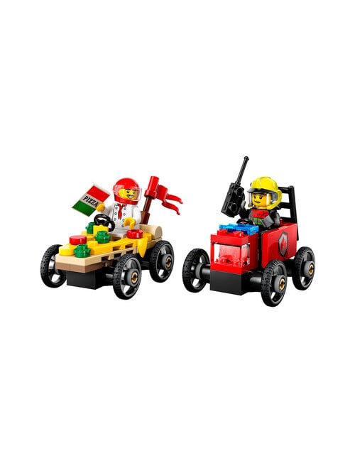 LEGO City Pizza vs. Fire Truck Race Car Pack, 60458 product photo View 03 L