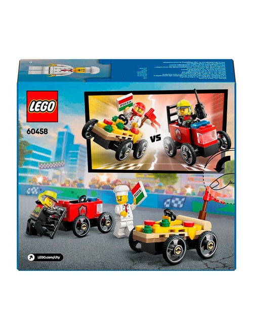 LEGO City Pizza vs. Fire Truck Race Car Pack, 60458 product photo View 05 L