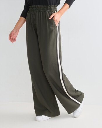 Whistle Sport Stripe Jog Pant, Regular Length, Dark Olive product photo
