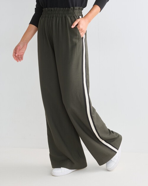 Whistle Sport Stripe Jog Pant, Regular Length, Dark Olive product photo