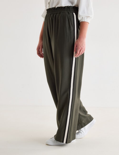 Whistle Sport Stripe Jog Pant, Regular Length, Dark Olive product photo View 12 L