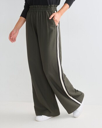 Whistle Sport Stripe Jog Short Length Pant, Dark Olive product photo