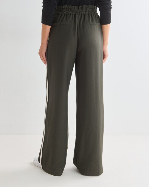 Whistle Sport Stripe Jog Pant, Short Length, Dark Olive product photo View 02 L