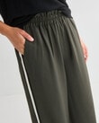 Whistle Sport Stripe Jog Short Length Pant, Dark Olive product photo View 04 S