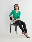 Oliver Black Crew Neck Cardigan, Green product photo View 03 S
