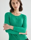 Oliver Black Crew Neck Cardigan, Green product photo View 04 S