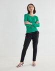Oliver Black Crew Neck Cardigan, Green product photo View 07 S