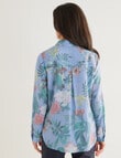 Ella J Botanical Classic Shirt, Pale Blue product photo View 02 S