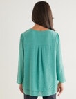 Ella J Button Detail Top, Green product photo View 02 S