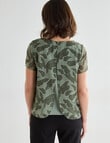 Oliver Black Leaf Double Layer Top, Olive product photo View 02 S