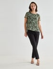 Oliver Black Leaf Double Layer Top, Olive product photo View 03 S