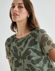 Oliver Black Leaf Double Layer Top, Olive product photo View 04 S