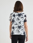 Oliver Black Shadow Flower Double Layer Top, White & Black product photo View 02 S