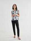 Oliver Black Shadow Flower Double Layer Top, White & Black product photo View 03 S