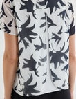 Oliver Black Shadow Flower Double Layer Top, White & Black product photo View 06 S