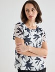 Oliver Black Shadow Flower Double Layer Top, White & Black product photo View 07 S