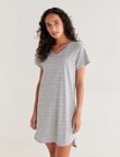 Zest Sleep Print T-Shirt Nightie, 8-22, Grey Marle product photo