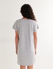 Zest Sleep Print T-Shirt Nightie, 8-22, Grey Marle product photo View 02 S