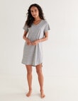 Zest Sleep Print T-Shirt Nightie, 8-22, Grey Marle product photo View 03 S