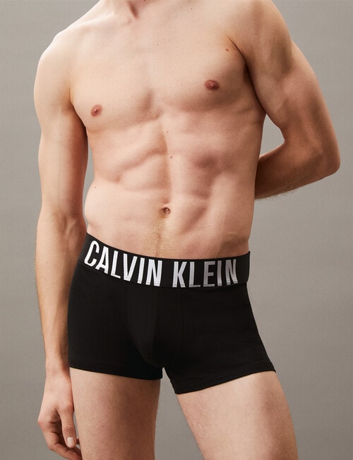 Calvin Klein Intense Power Cotton Trunk, 3-Pack, Black, White & Grey Logo Waistbands product photo View 05 L