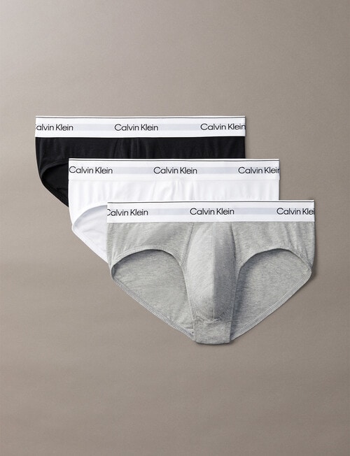 Calvin Klein Cotton Stretch Brief, 3-Pack, Black, White & Grey Heather product photo