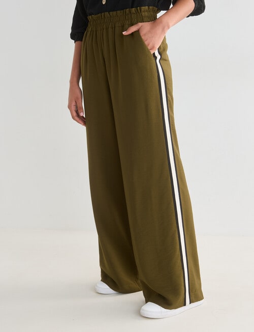 Whistle Sport Stripe Regular Length Jog Pant, Olive product photo