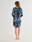 Whistle Sleep Botanical V-Neck Nightie, Navy, 8-22 product photo View 02 S