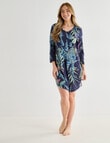 Whistle Sleep Botanical V-Neck Nightie, Navy, 8-22 product photo View 03 S
