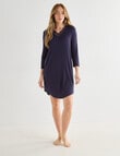 Whistle Sleep Lace Trim V-Neck Nightie, Navy, 8-22 product photo View 03 S