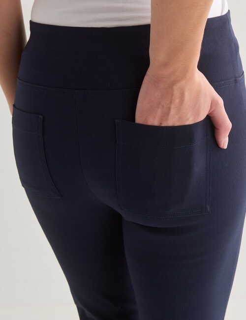 Oliver Black Bengaline Short Length Pant, Midnight product photo View 05 L