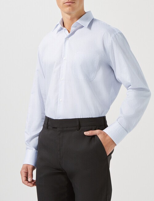 Van Heusen Mid Check Classic Long Sleeve Shirt, Blue product photo