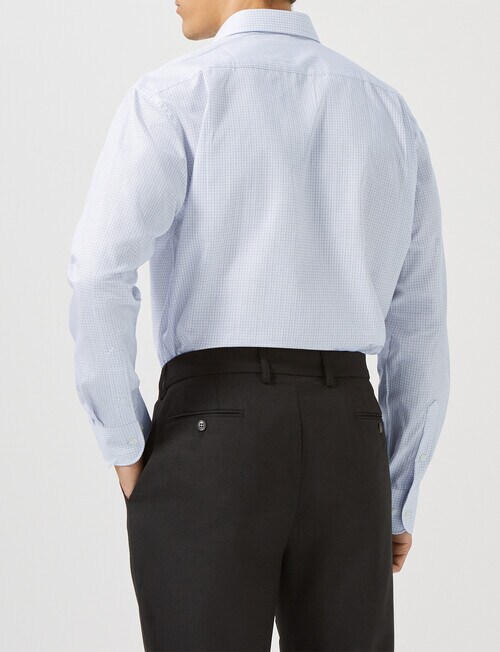 Van Heusen Mid Check Classic Long Sleeve Shirt, Blue product photo View 02 L