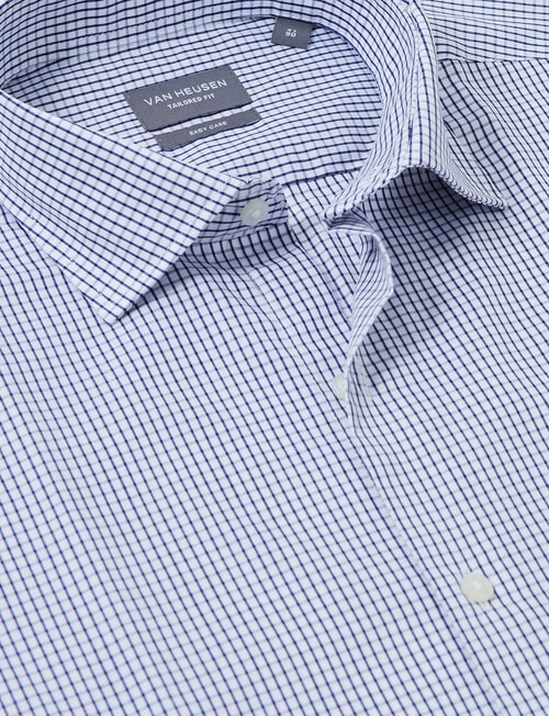 Van Heusen Mid Check Tailored Long Sleeve Shirt, Blue product photo View 04 L