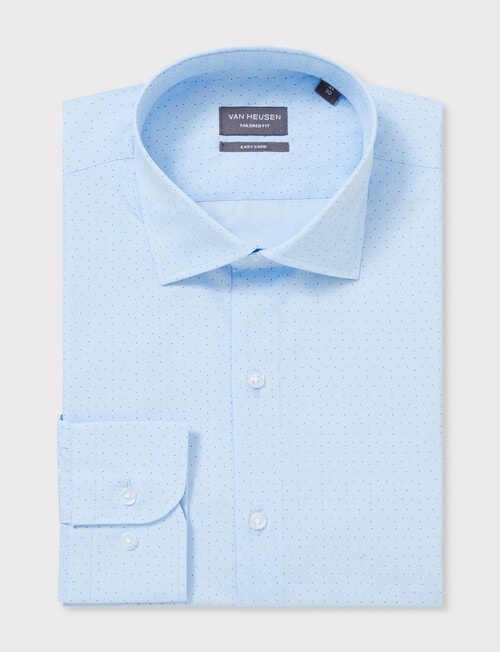 Van Heusen Dash Print Tailored Long Sleeve Shirt, Sky product photo View 03 L