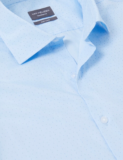 Van Heusen Dash Print Tailored Long Sleeve Shirt, Sky product photo View 04 L