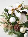Christmas Shop Faux Wreath, White & Gold Tone product photo View 02 S