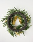 Christmas Shop Faux Wreath, White & Gold Tone product photo View 03 S