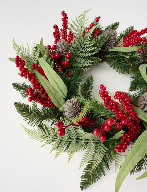 Christmas Shop Faux Wreath, Red Berry product photo View 02 L