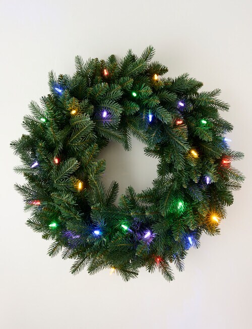 Christmas Shop Pre-Lit Faux Spruce Wreath, Dual Lights product photo View 02 L