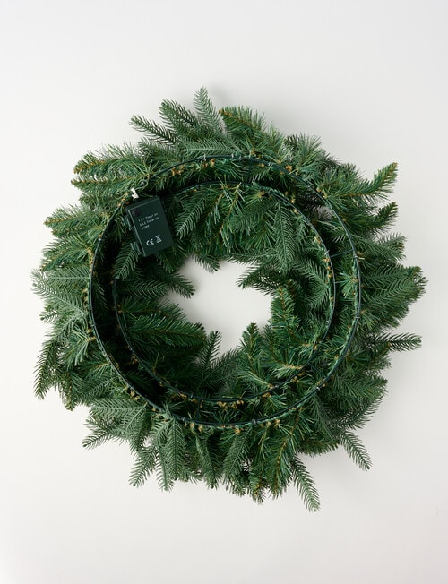 Christmas Shop Pre-Lit Faux Spruce Wreath, Dual Lights product photo View 04 L