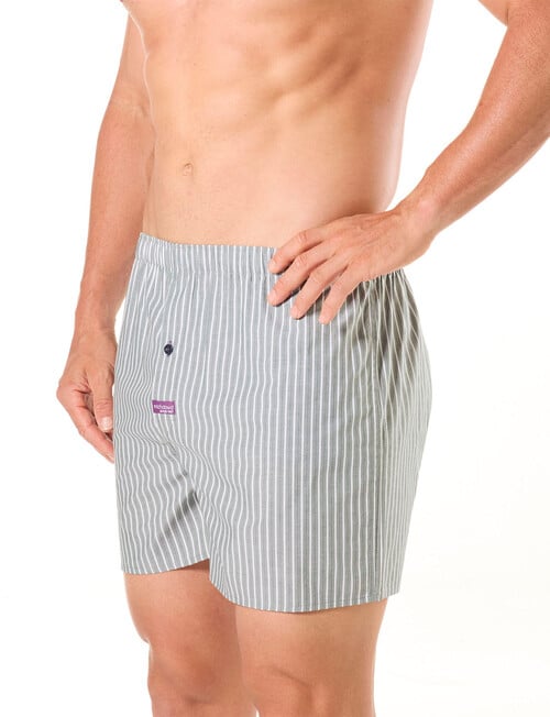 Mitch Dowd Stripes Cotton Boxer Shorts, 3-Pack, Blue & Grey product photo View 04 L
