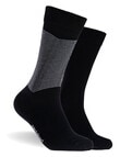 Mitch Dowd V Stripe Cotton Textured Crew Socks, 2-Pack, Black product photo