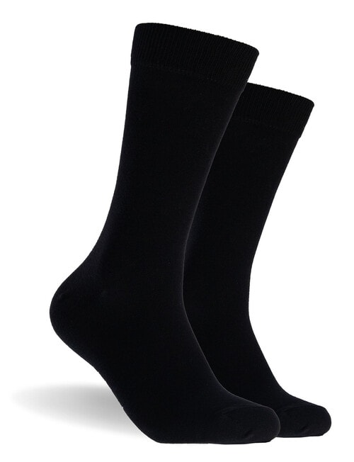 Mitch Dowd V Stripe Cotton Textured Crew Socks, 2-Pack, Black product photo View 03 L