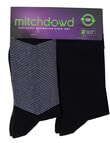 Mitch Dowd V Stripe Cotton Textured Crew Socks, 2-Pack, Black product photo View 04 S